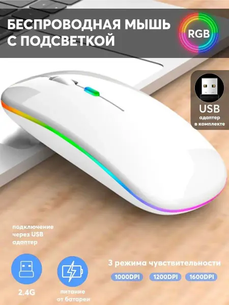 SmartHouse будущее рядом Мышь беспроводная игровая подсветкой