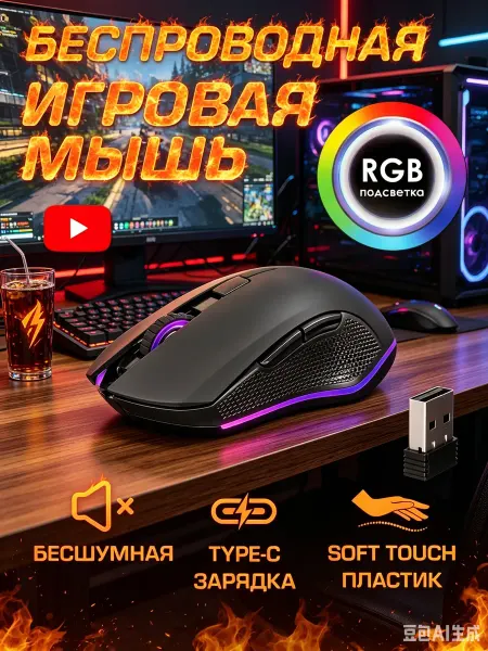 SONNEN Мышь беспроводная компьютерная