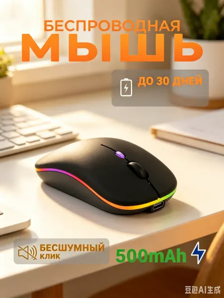 WOGOW Мышка беспроводная для ноутбука