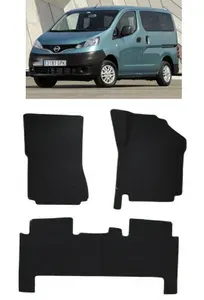 Ева коврики Nissan NV200 правый руль минивэн 5мест 2009 -/ Ева ЭВА СОТА/ цвет Черный c серой окантовкой / EVA Smart / коврики в салон автомобиля Ниссан