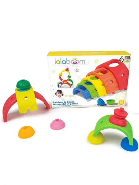 Lalaboom Игрушка развивающая Радужный конструктор 13 деталей