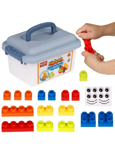 1TOY Мягкий конструктор 16 дет, в контейнере