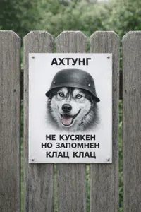 Информационная табличка "Хаски" 200x150 мм из пластика 3 мм (Ф)
