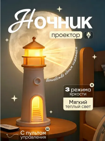 Ночник светильник настольный детский проектор
