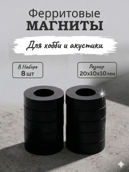 Forceberg Ферритовый магнит кольцо 20х10х10 мм 8 шт