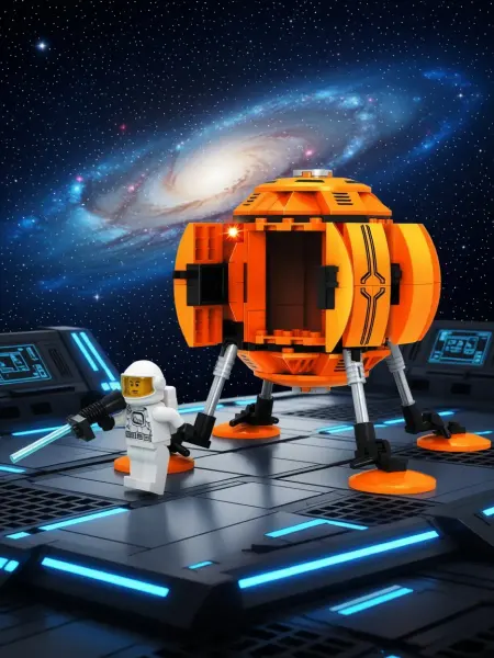 LEGO Конструктор для детей развивающий космос оранжевый модуль