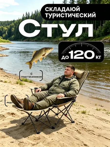 Mircamping стул складной туристический для рыбалки со спинкой 200 кг