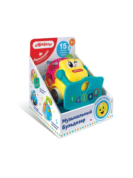 АЗБУКВАРИК Развивающая музыкальная игрушка бульдозер для малышей