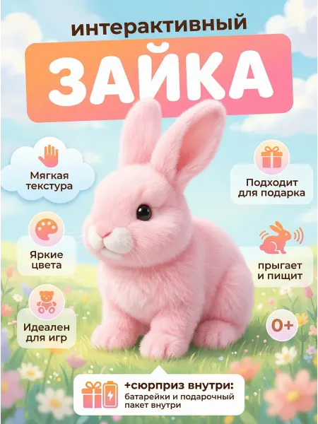 Интерактивная игрушка зайчик попрыгунчик