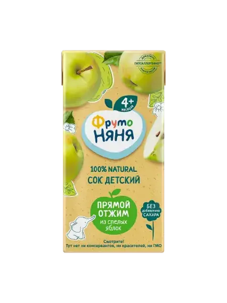 ФрутоНяня Сок яблоко неосветленное 200мл