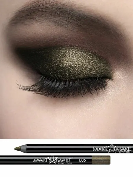 Подводка-кайал-тени MAKEU MAKE MAKEUMAKE 24ч, кремовая, гипоаллегенный, точилка, хаки