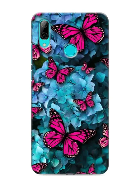 KissMyCase Чехол на Huawei P Smart (2019) с принтом Бабочки фиолетовые