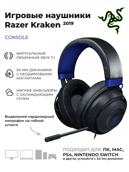 Razer Наушники игровые с микрофоном Kraken 2019