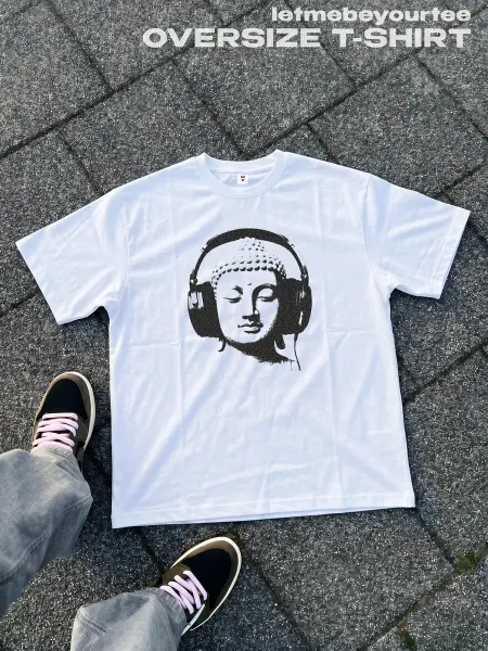 Letmebeyourtee Футболка оверсайз винтажная с принтом buddha y2k у2к