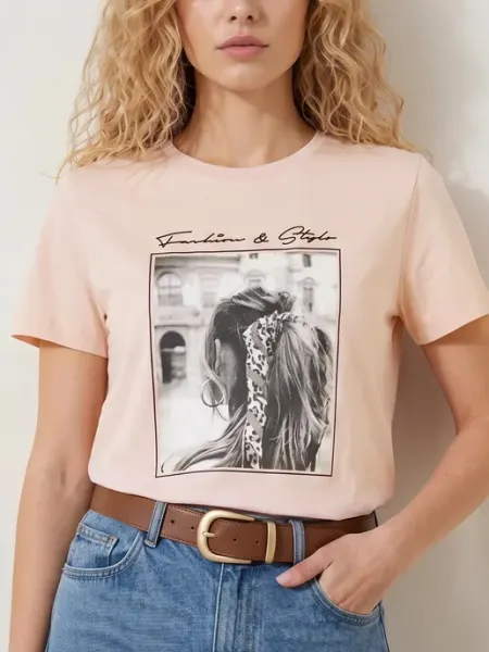 CLEVER WEAR Футболка базовая с принтом нарядная