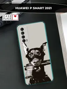 Силиконовый чехол на Huawei P Smart 2021 / Хуавей P Smart 2021 доберман
