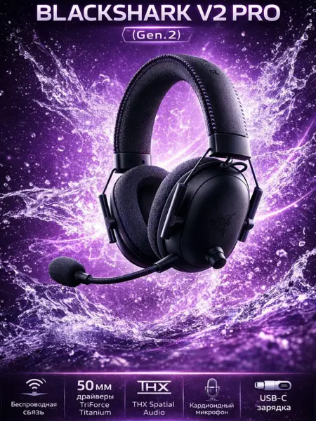 Razer Blackshark V2 Pro 2023 — беспроводные игровые наушники