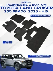 Автомобильные коврики Toyota Land Cruiser 250, LC250 / Тойота Прадо 250 2023-н.в. резиновые с высоким бортом Seintex 318232