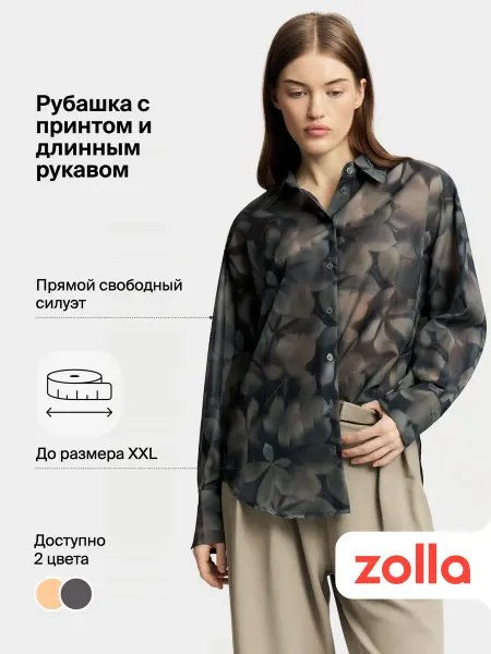Zolla Женская рубашка с принтом длинный рукав