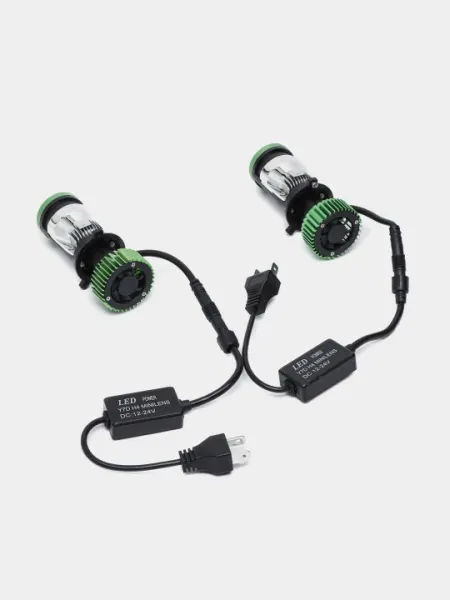 Светодиодные LED линзы для автомобилей Y7 H4 2025, зеленые