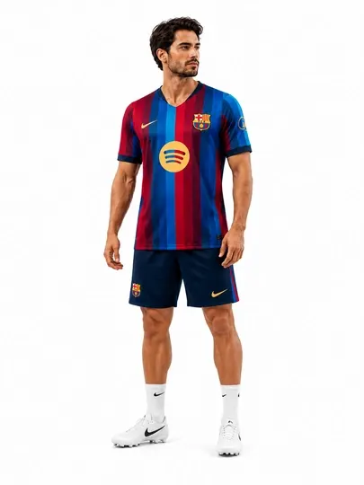 Домашняя футбольная форма Barcelona 2026/2027, Мужской комплект футболка и шорты