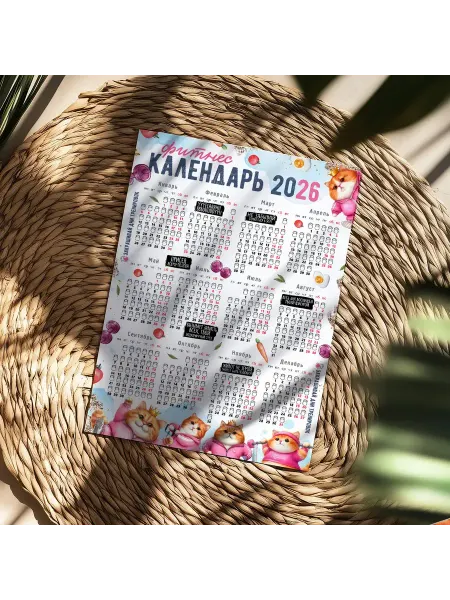 TheSuvenir Календарь 2026 Фитнес календарь, настенный, 297х420 мм