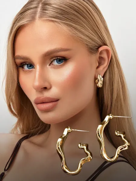 Beauty in details Серьги кольца крупные бижутерия