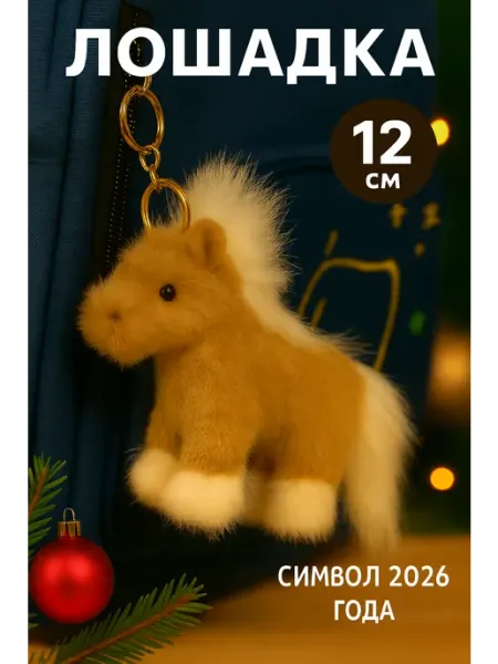 GOOD TOYS Брелок лошадь мягкая игрушка лошадка пони символ 2026 года