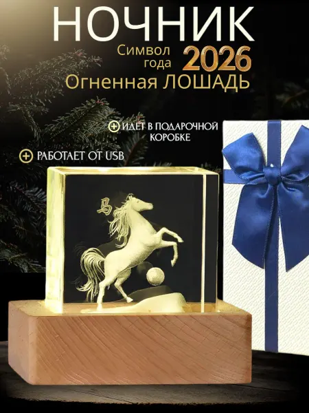 RAFALINA Ночник Лошадь Символ 2026 года в подарочной упаковке