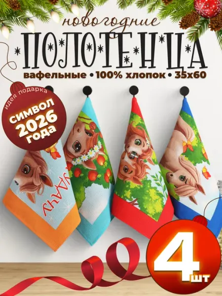 Sofy textile Полотенца кухонные подарочный набор на новый год 2026
