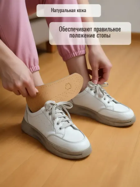 ON HEALTH Стельки кожаные ортопедические при плоскостопии и вальгусе