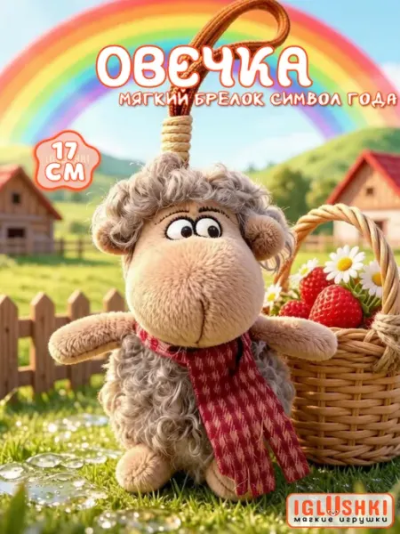 IGLUSHKI Мягкая игрушка брелок овечка символ года 2027