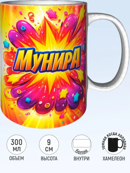 MadePrint Кружка с именем Мунира - хамелеон