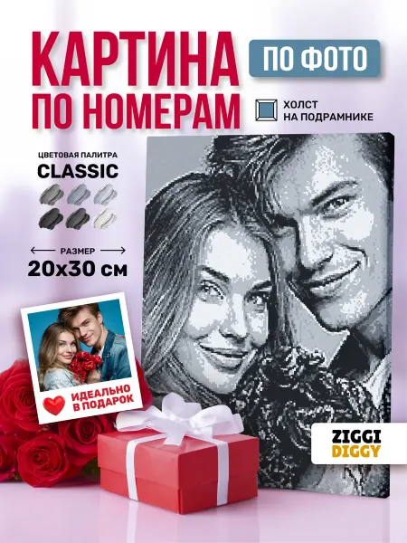 ZIGGIDIGGY Картина по номерам по фото CLASSIC 20×30 см А4