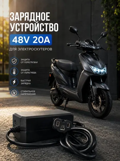 Зарядное устройство для электроскутеров 48V 20A с электронным дисплеем