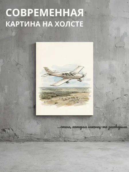 DZiVA Картина на холсте Самолет 20x30 см