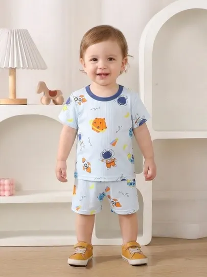 Летний комплект из футболки и шорт, для мальчиков 1-5 лет