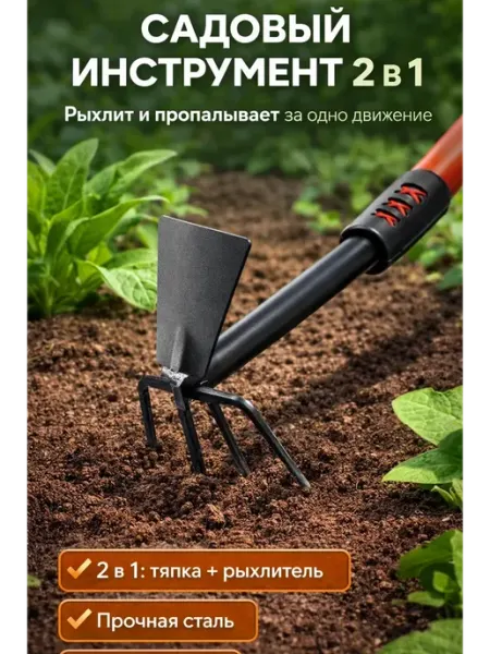 LI Liza Садовый инструмент 2в1 тяпка рыхлитель