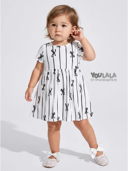 YOULALA Платье с коротким рукавом в садик