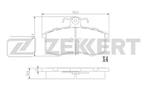 Колодки тормозные для автомобиля ВАз 2108 передние Zekkert BS-1927