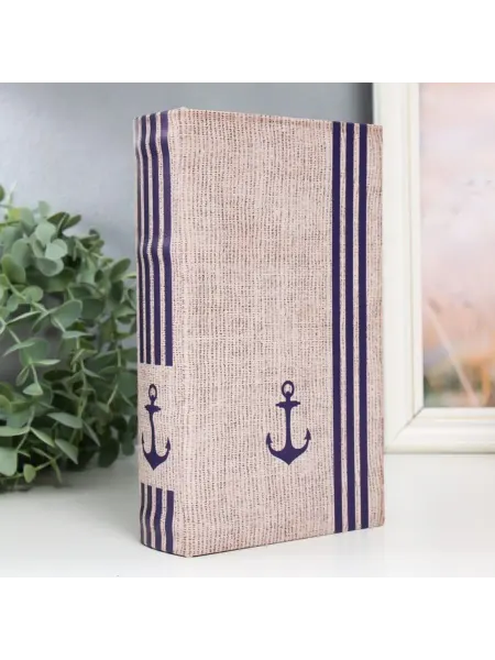 Нет бренда Шкатулка книга-сейф "Якорь", дерево, с замком 21х13х5 см