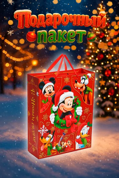 Пакет подарочный "Микки Маус", Disney, размер 31 х 40 х 11,5 см