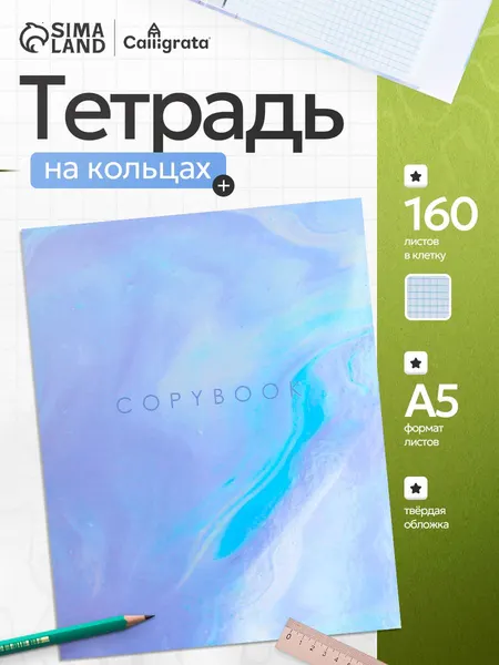 Тетрадь на кольцах со сменными блоками А5, 160 листов