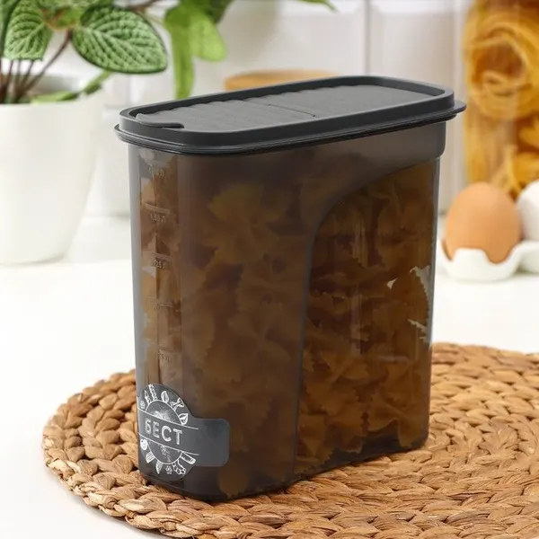 Емкость для хранения сыпучих продуктов, пластиковая, 2 литра, 7х16,5х9 см
