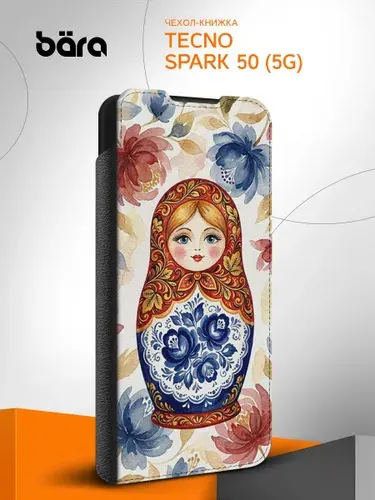 Чехол на Tecno Spark 50 (5G) / Техно Спарк 50 (5Г) матрешка гжель
