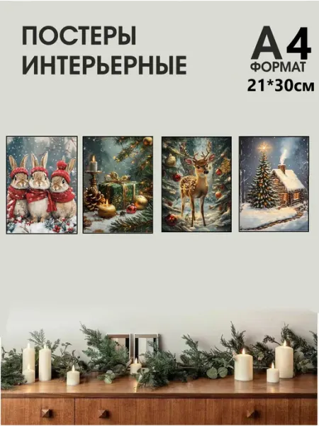 MAJIVVI HOME Новогодние постеры 21х30, А4