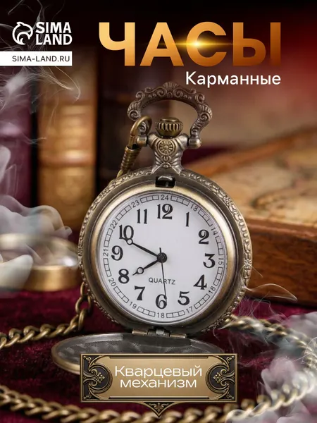 Карманные кварцевые часы "Паровоз", на цепочке 80 см d-5 см