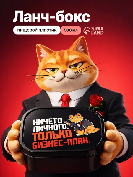 Контейнер для еды, ланч бокс "Только бизнес-ланч" 500 мл