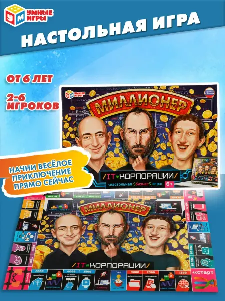 ABAZZILLA Миллионер IT-корпорации. Настольная игра 217х330х27мм. Умны