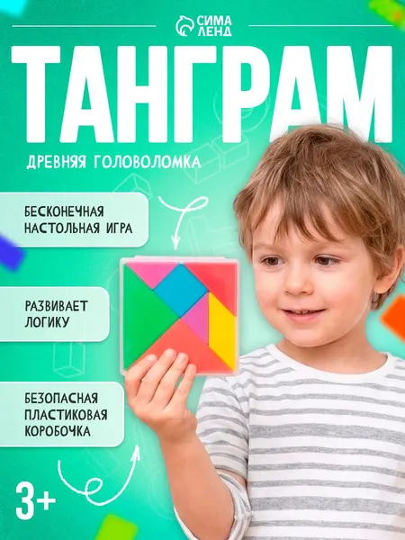 Танграм деревянный / Развивающие игрушки / Головоломки для детей